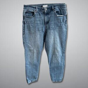 LOFT Relaxed Fit Denim Jeans Mid Rise Waist Vertical Seam Blue Women’s US 30/10